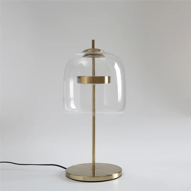 DecorBites™ Glass Lampshade LED Table Lamp for Modern Bedroom Decor