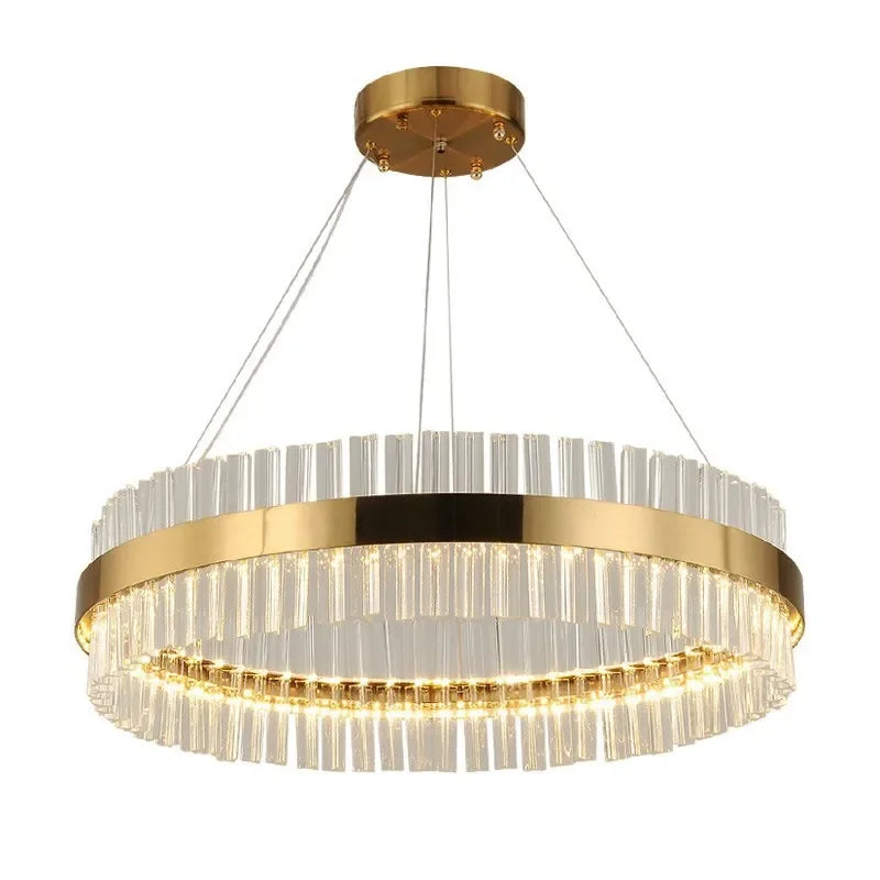 DecorBites™ Crystal LED Ring Chandelier | Modern Pendant Light Fixture