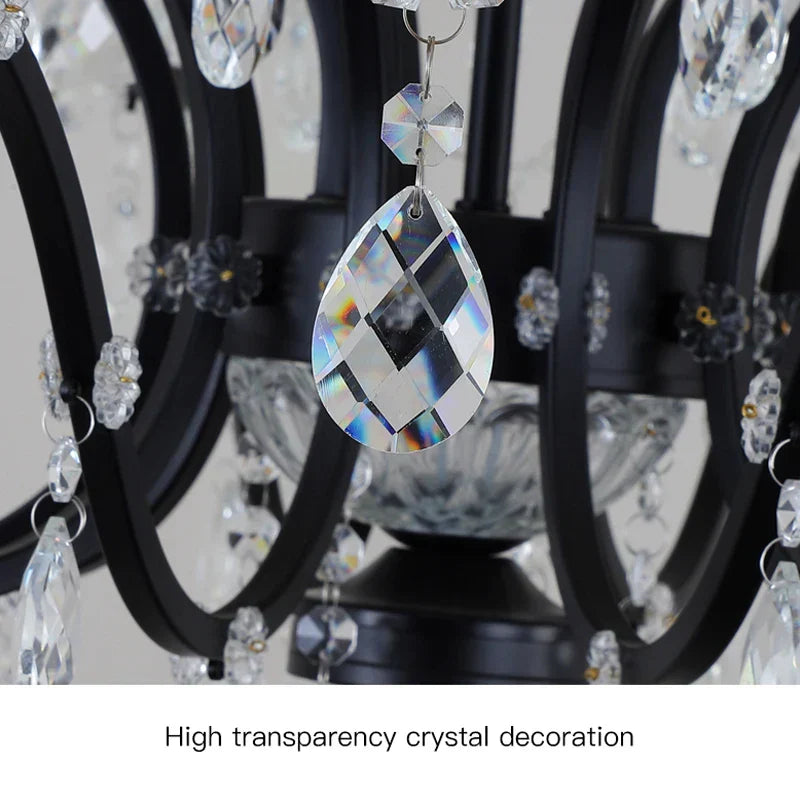 DecorBites™ Crystal Candle Chandelier Lighting: Farmhouse Dining Kitchen Pendant Lamp