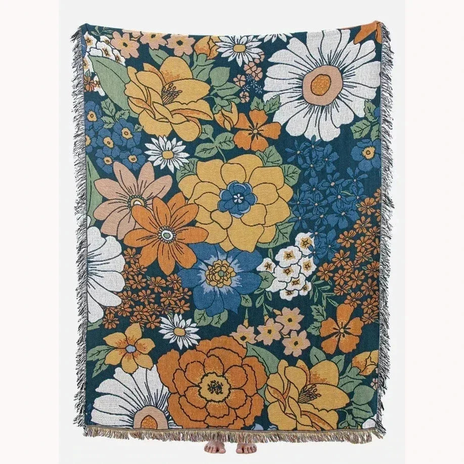 DecorBites™ Geometric Cotton Knitted Sofa Blanket & Tapestry