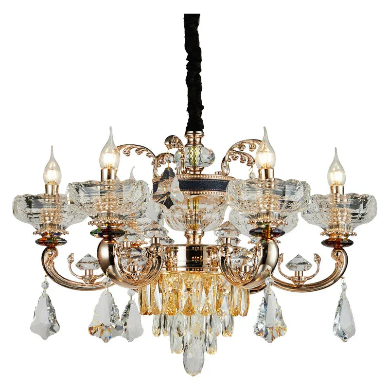 DecorBites™ Crystal Candle Chandelier for Home Living Room Dining Bedroom