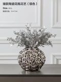DecorBites™ Elegant Gold Ceramic Rose Vase for Modern Home Decor & Wedding Centerpieces