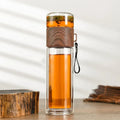 DecorBites™ 400ML Double-Layer Glass Tea Infuser Bottle - High Borosilicate Tumbler Set