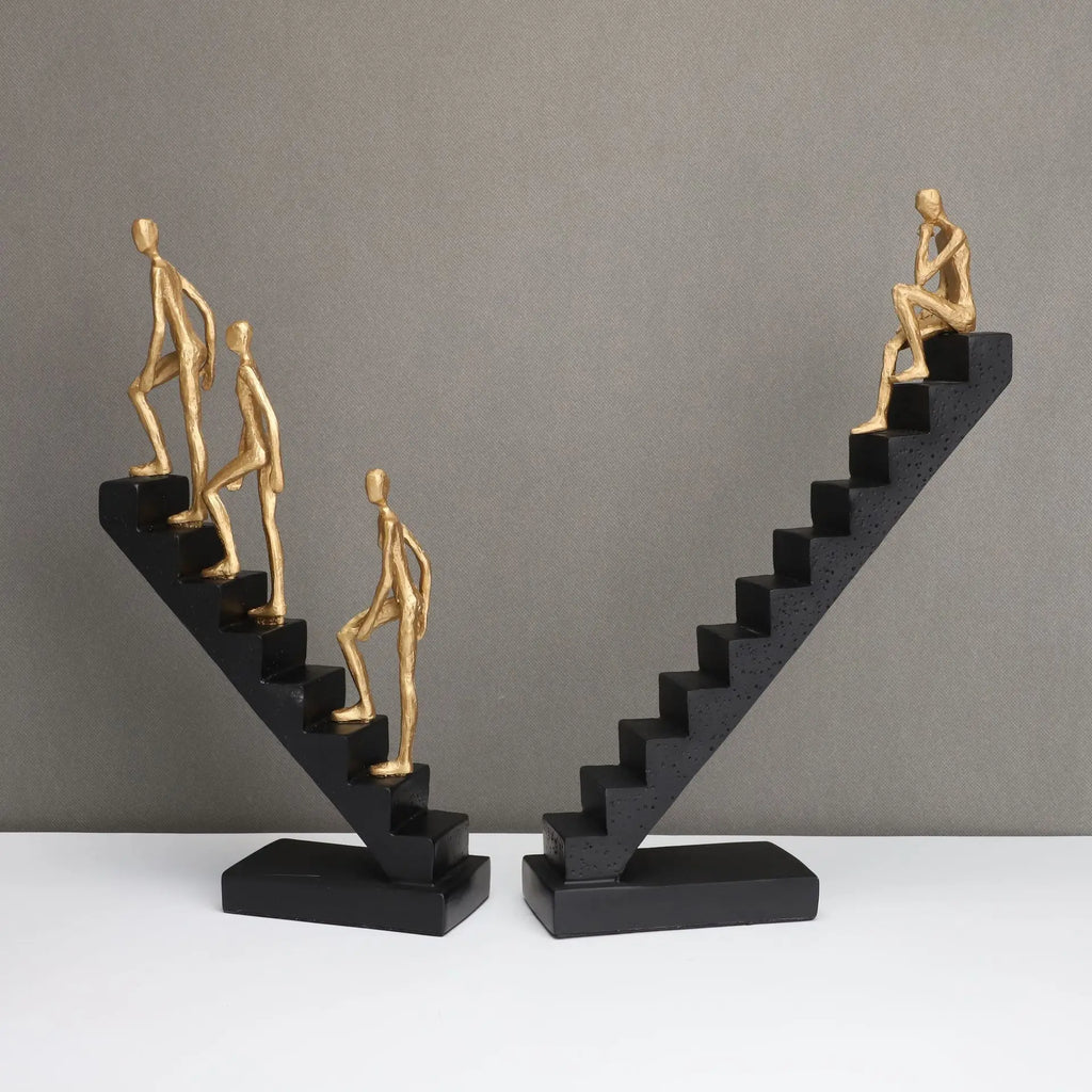 DecorBites™ Golden Man Climber Staircase Abstract Sculpture Home Decor Ornaments