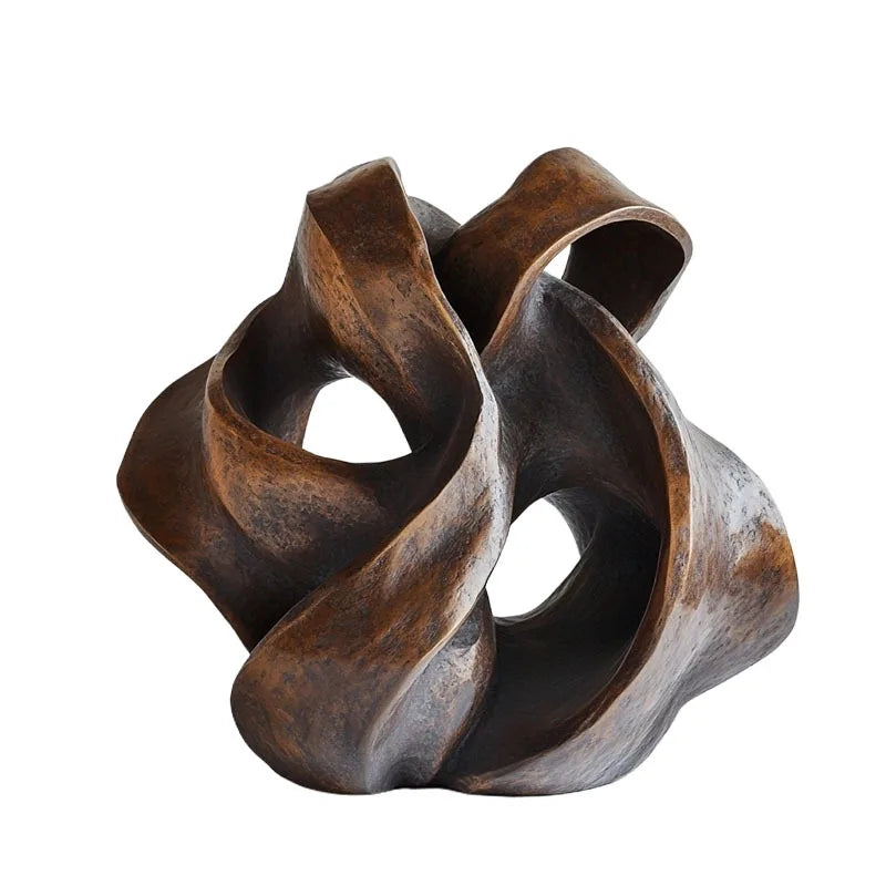 DecorBites™ Gold Geometric Abstract Resin Ring Figurines for Stylish Home Decor