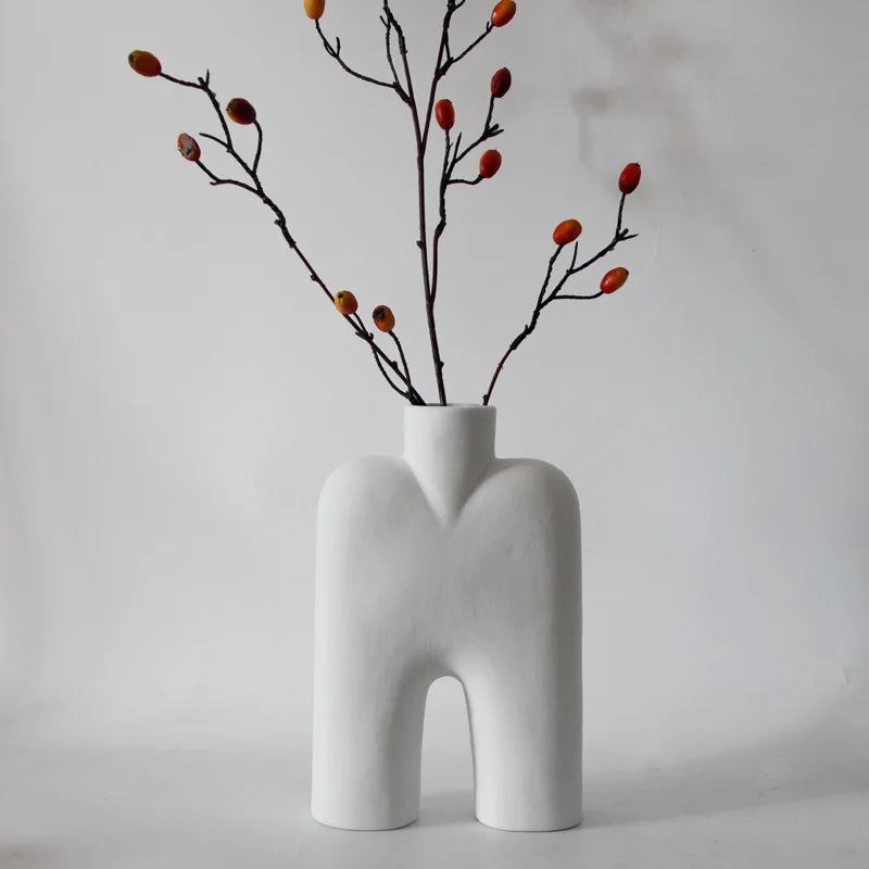 DecorBites™ Geometric Ceramic Vase | Irregular Ornaments | Room Decoration Accessories
