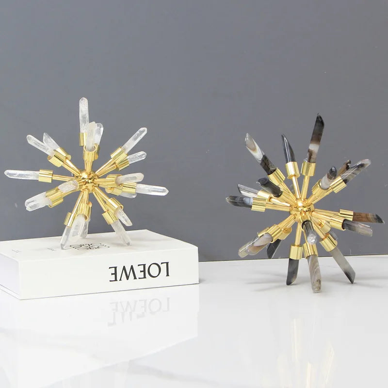 DecorBites™ Crystal Metal Sea Urchin Figurine Home Decor Ornament