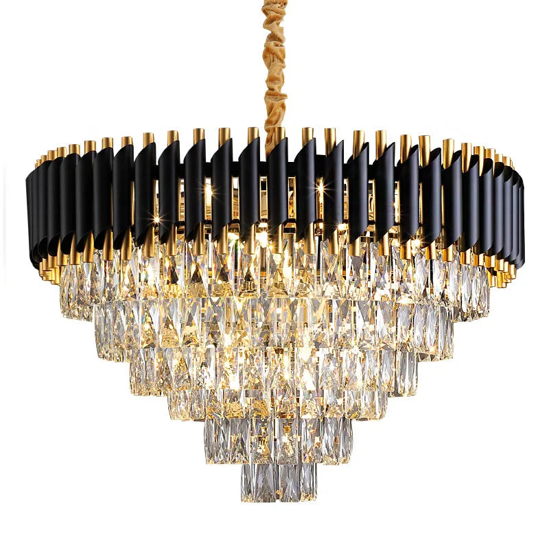 DecorBites™ Crystal LED Pendant Chandelier, Luxury Black Lighting for Bedroom, Living, Dining Room