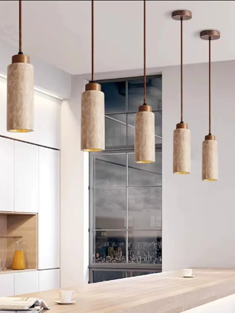 DecorBites™ Japanese Style Yellow Cave Stone Pendant Lamp for Bedroom, Restaurant, Bar