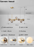 DecorBites™ Gold Glass Ball LED Pendant Light 11 Heads Kitchen Dining Room Suspension