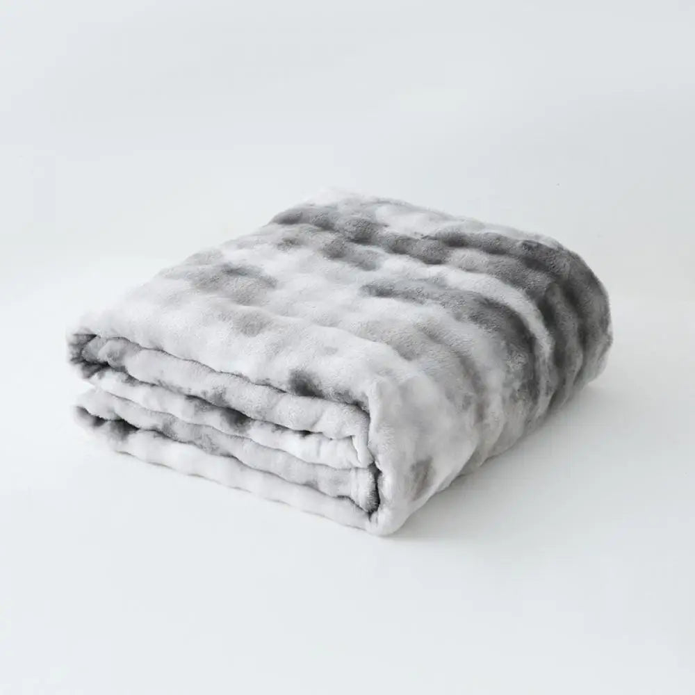 DecorBites™ Fuzzy Faux Fur Blanket - Soft & Cozy Reversible Throw for Sofa & Bed