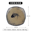 DecorBites™ Japanese Fish Print Ceramic Tableware - Special-shaped Large Dinner Plate Set