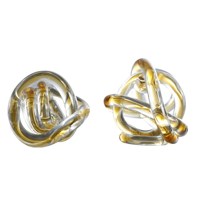 DecorBites™ Glass Knot Twist Sculpture Decor Geometric Decorative Home Figurines
