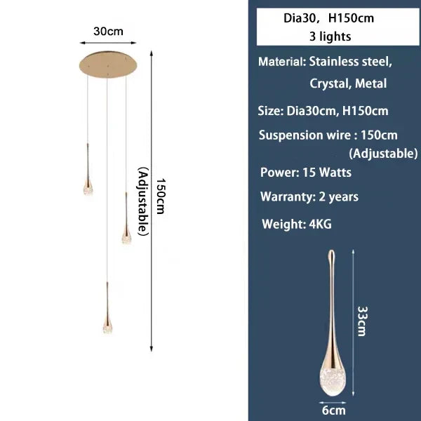 DecorBites™ Crystal Bubble Chandelier for Duplex Living Room, Rotating Staircase, Villa Lobby