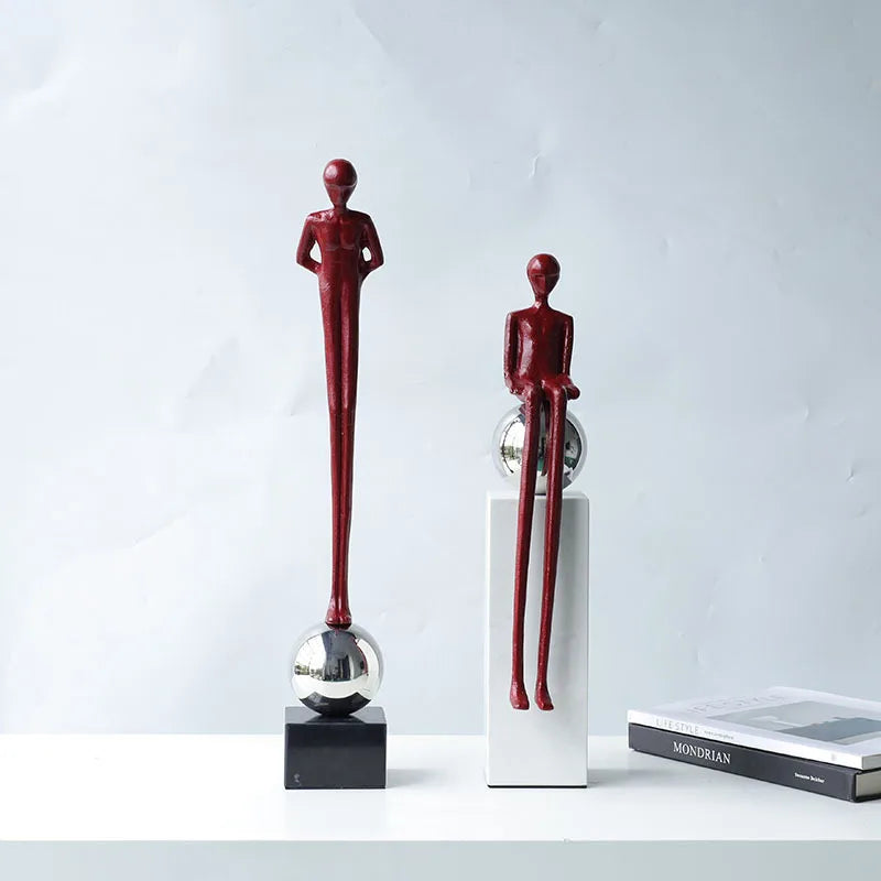 DecorBites™ Abstract Thinker Metal Figurine Portrait Sculpture Home Decoration