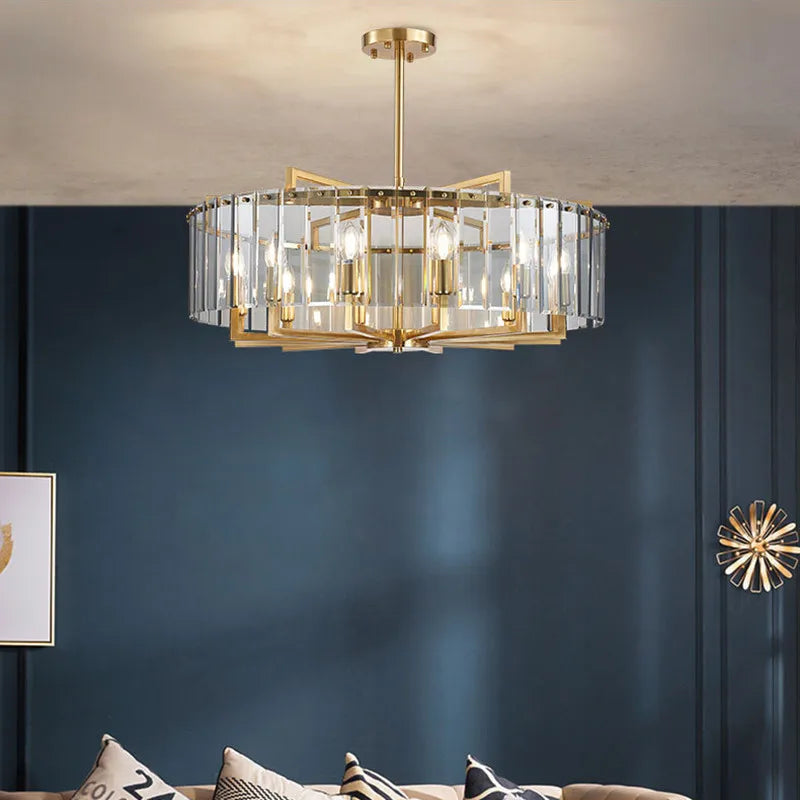 DecorBites™ Glass Restaurant Chandelier: Modern Luxury Led Lighting Fixture for Living Room Home Decor