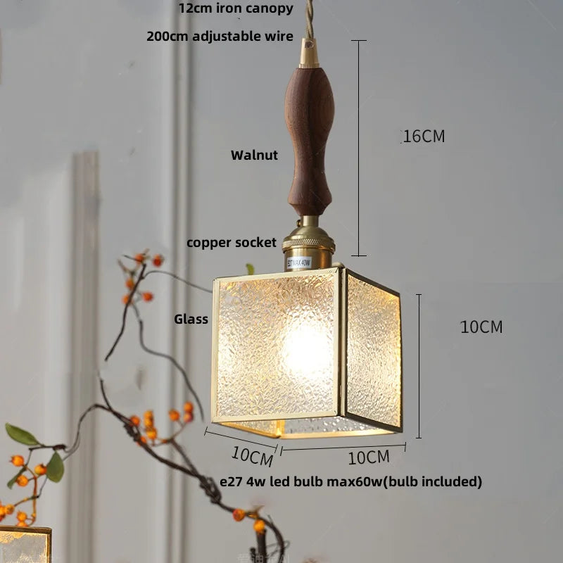 DecorBites™ Copper Glass LED Pendant Lamp, Modern Nordic Hanging Light