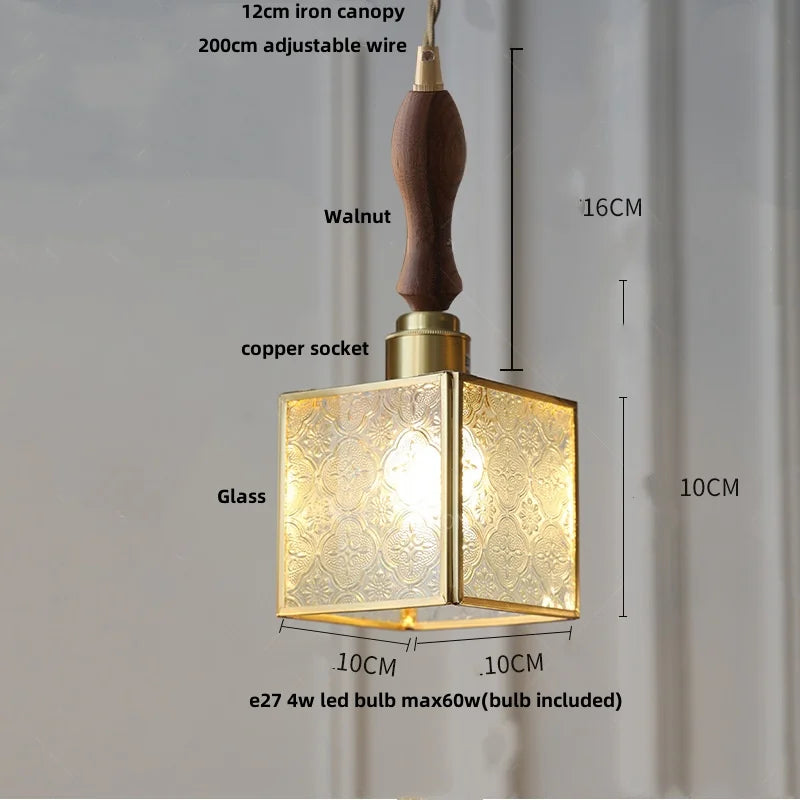 DecorBites™ Copper Glass LED Pendant Lamp, Modern Nordic Hanging Light