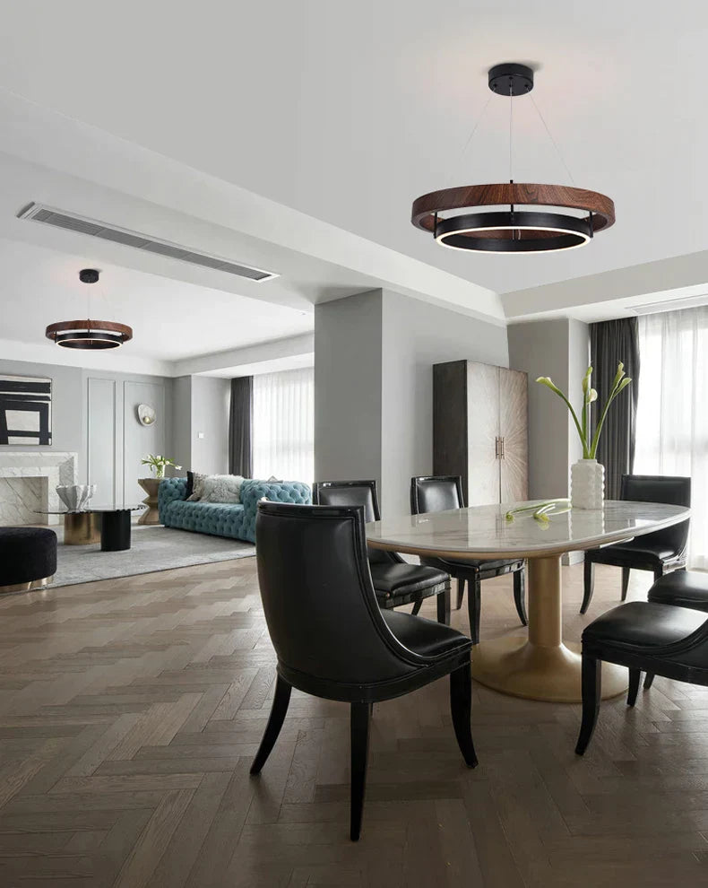 DecorBites™ Double Circular LED Chandelier for Dining, Living Room, Kitchen - Modern Nordic Design