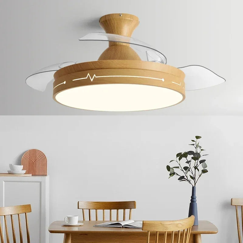 DecorBites™ DC Motor Ceiling Fan Light with Control for Bedroom, Living Room & Restaurant.