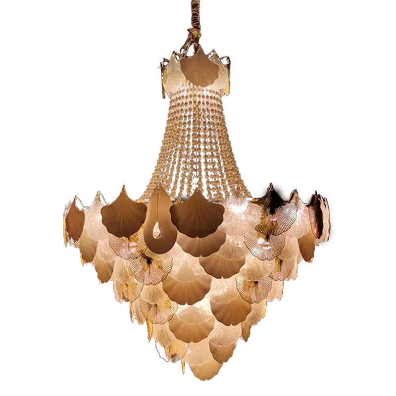 DecorBites™ Ginkgo Art Deco Dimmable Chandelier for Dinning Room