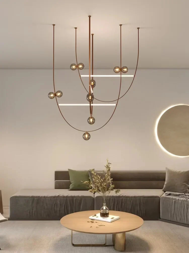 DecorBites™ Leather Chandeliers 2023 LED Minimalist Home Decor Lighting for Living Room