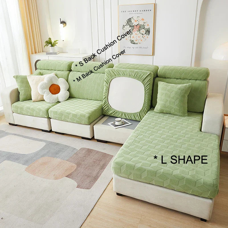 DecorBites™ Jacquard Sofa Seat Cover: Stretchable, Washable & Removable Protector