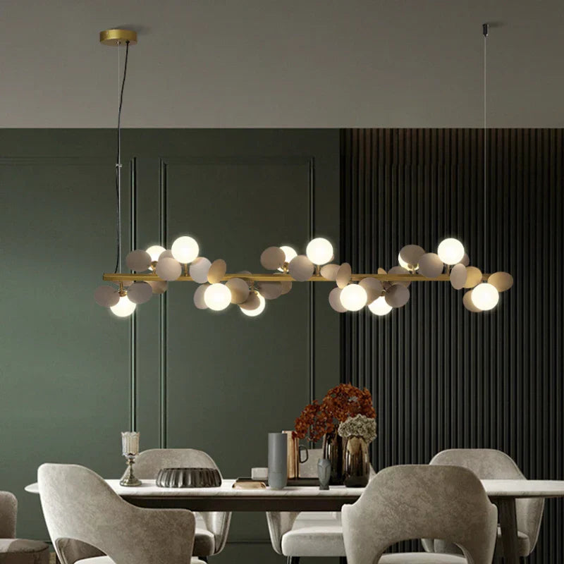DecorBites™ Gold Metal G9 LED Pendant Chandelier with Acrylic Flower Decor