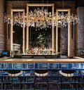 DecorBites™ French Crystal Chandelier for Dining Room: Elegant Copper Branch Ceiling Light
