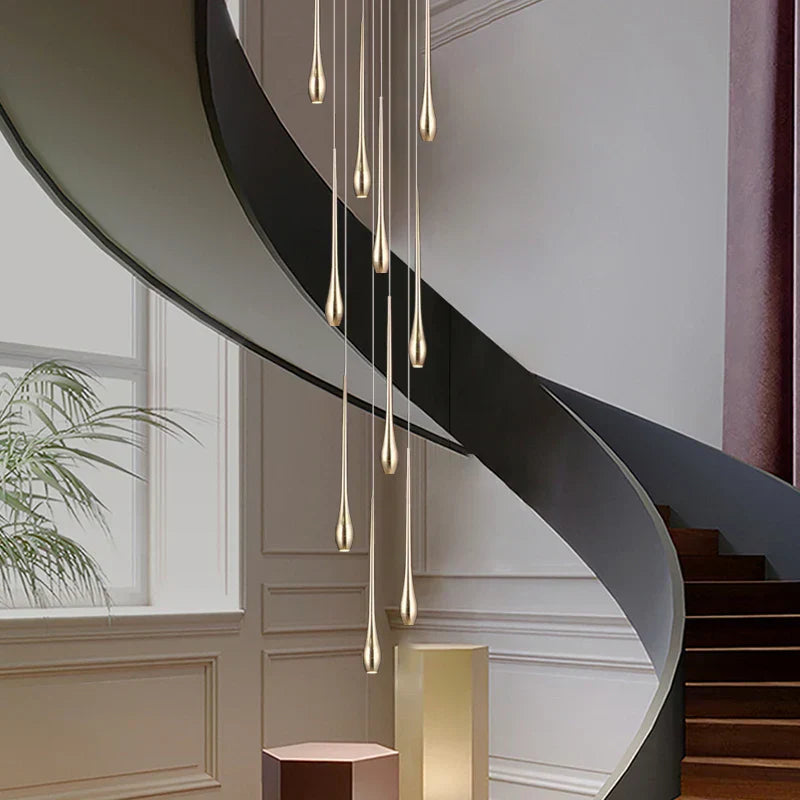 DecorBites™ Gold-Plated LED Chandelier for Luxury Living Room and Restaurant