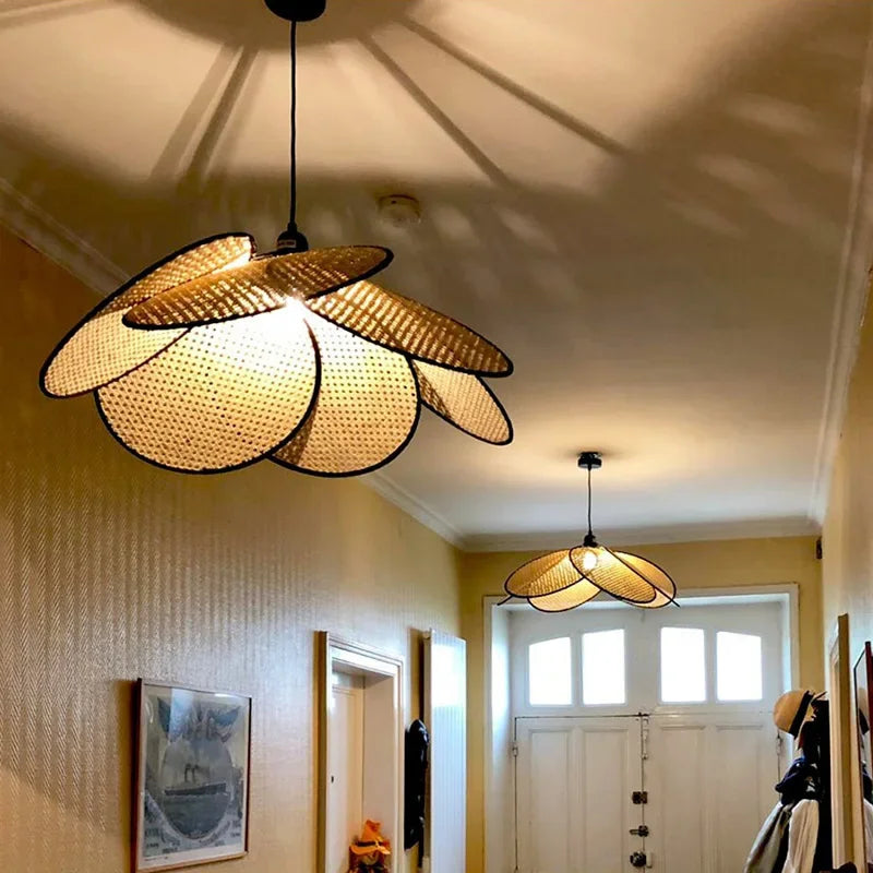 DecorBites™ Japanese Rattan Floor Lamp for Villa Living Room Study Attic Lighting