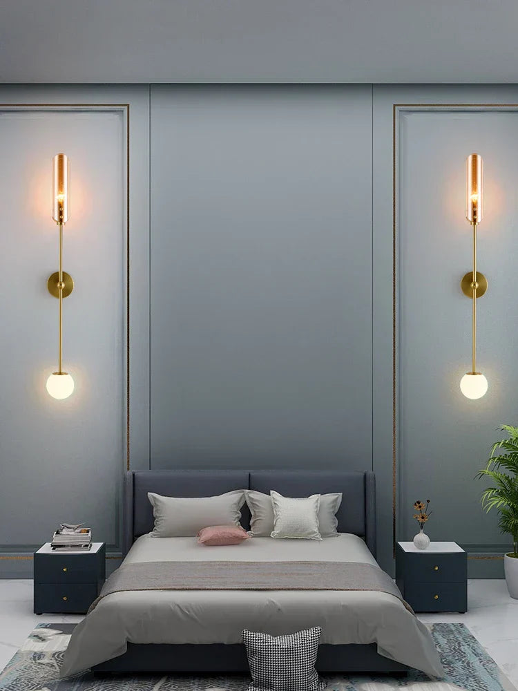 DecorBites™ Gold Metal Wall Light: Nordic Style Bedroom Bedside Lamp for Modern Living Room Decor
