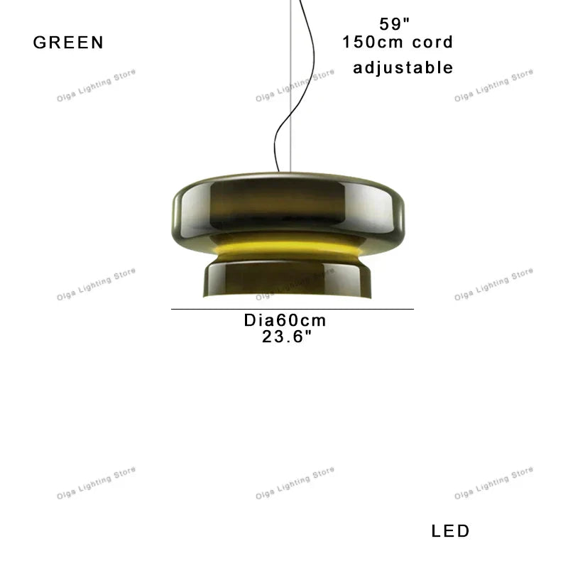 DecorBites™ Italian Glass Pendant Light for Dining Table and Cafe Decor