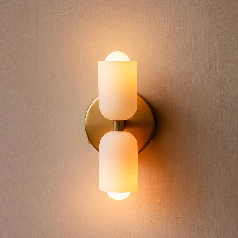 DecorBites™ French Cream Double Headed Glass Wall Lamp for Bedroom and Living Room