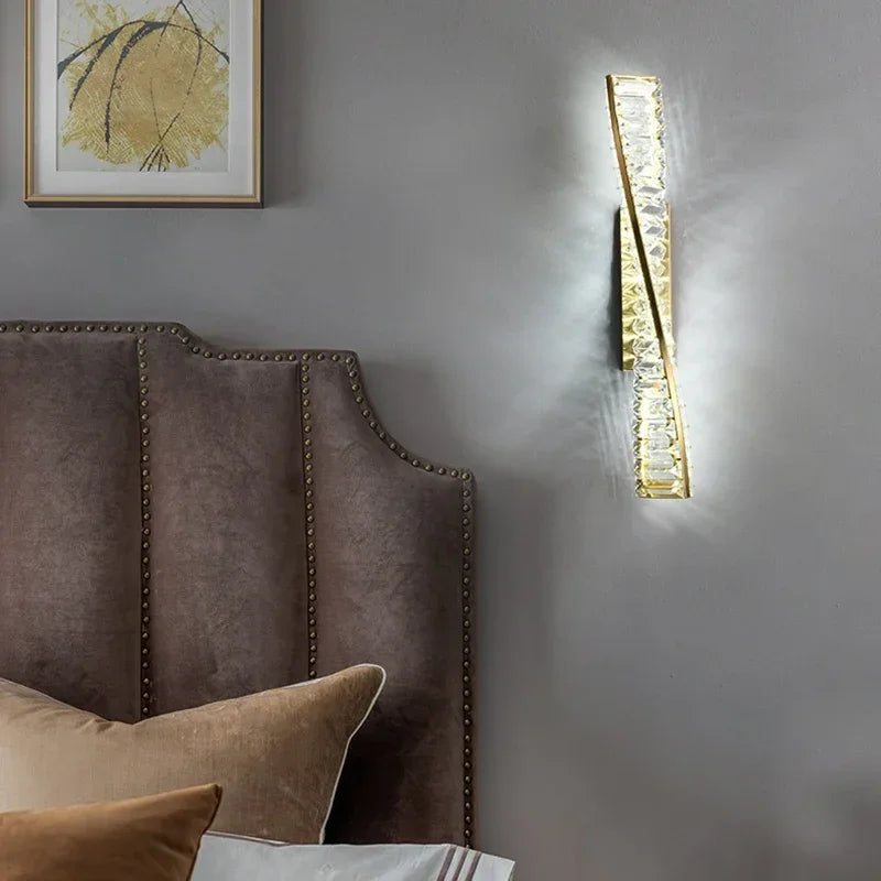 DecorBites™ Crystal LED Wall Lamp for Luxury Bedroom and Living Room Lighting
