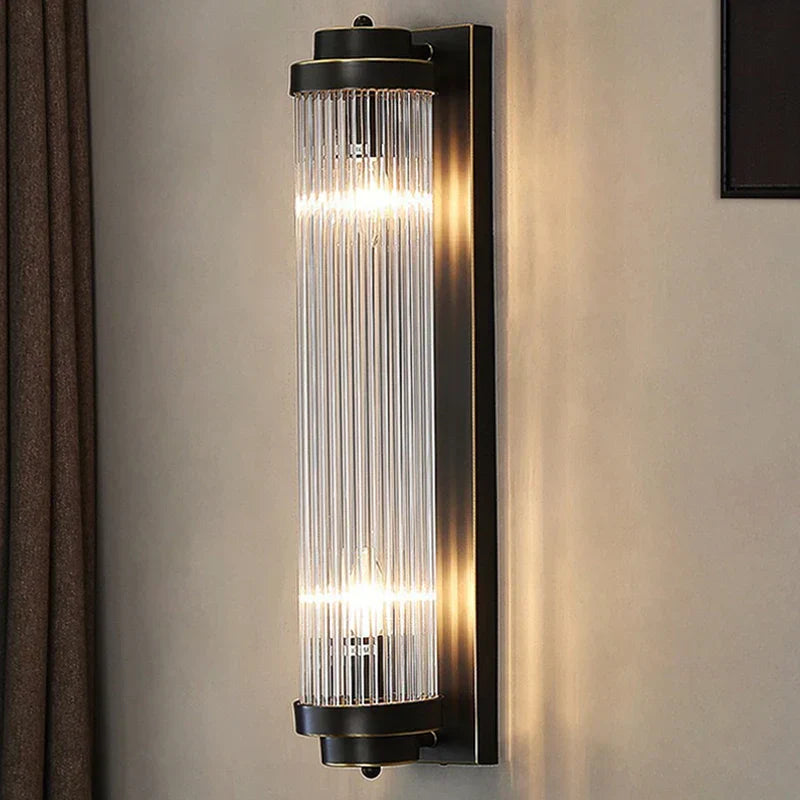 DecorBites™ Crystal Wall Sconce: Copper LED Bedroom Lighting for TV Background, Dining Room