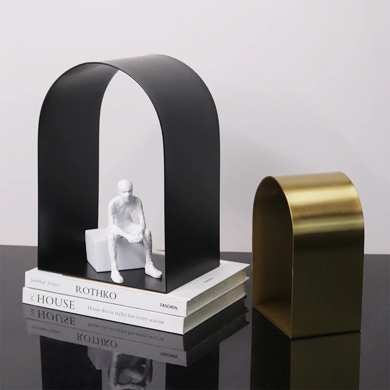 DecorBites™ Golden Arches Metal Sculpture Room Decoration Geometric Handicraft Figurine