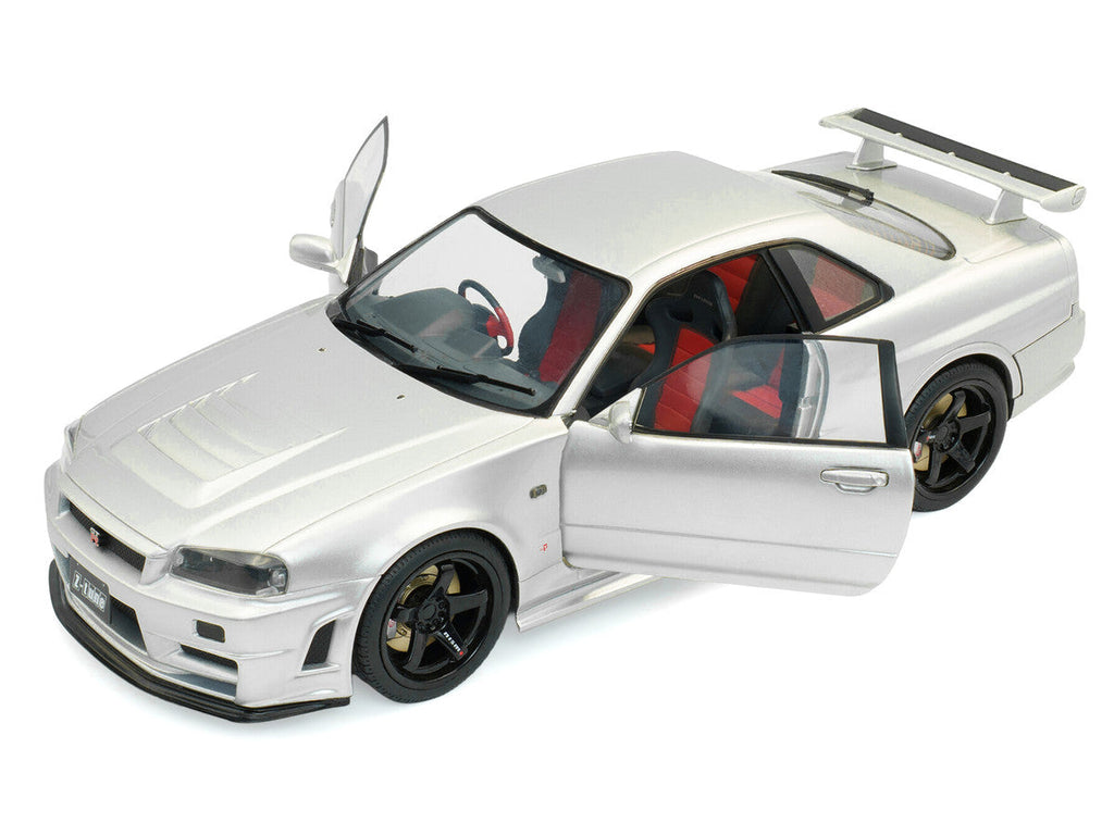1999 Nissan Skyline GT-R (R34) Z-Tune RHD (Right Hand Drive) Silver Metallic 1/18 Diecast Model Car by Solido