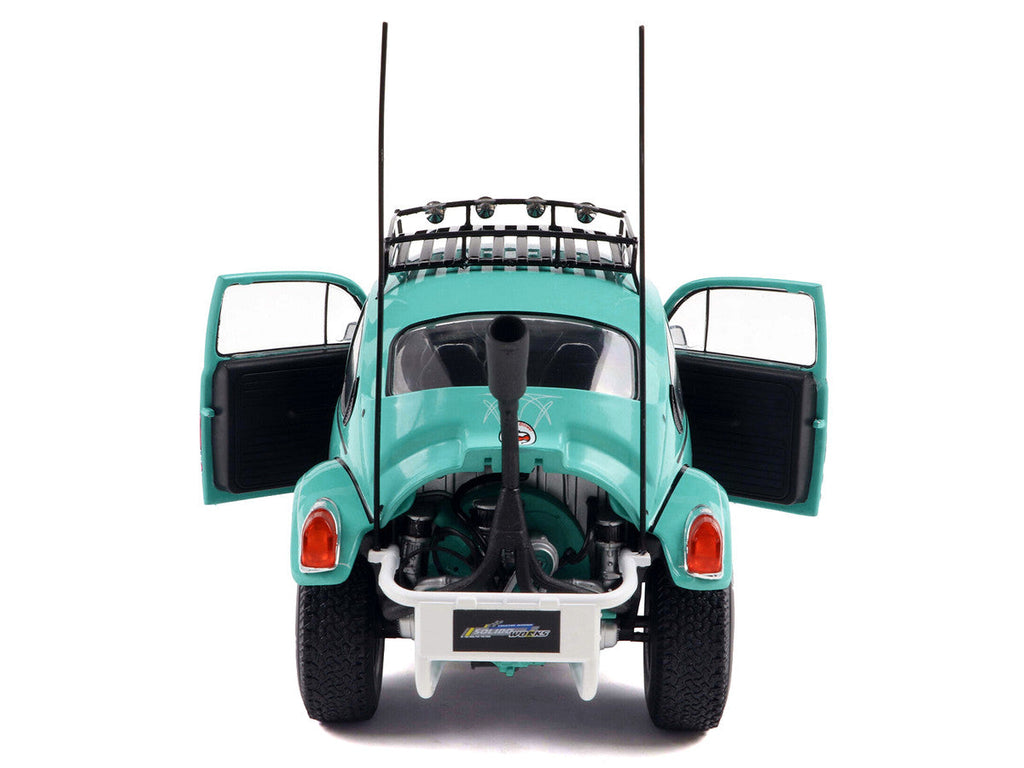 1976 Volkswagen Beetle Baja Miami Green with Pink Graphics 1/18 Diecast Model Car by Solido