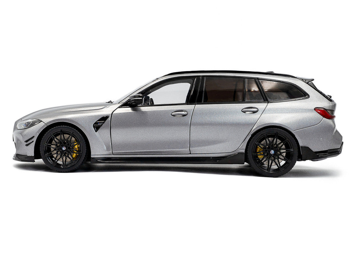 2024 BMW M3 Competition M xDrive Touring Frozen Pure Gray Metallic with Black Top 1/18 Diecast Model Car by Solido