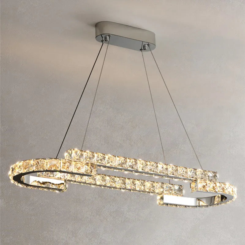 DecorBites™ Crystal LED Pendant Lights Chrome Steel Modern Luxury Fixtures