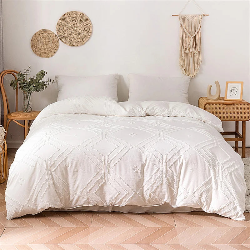 DecorBites™ Geometric Cut Flowers Duvet Cover Set King Size High Quality Bedding