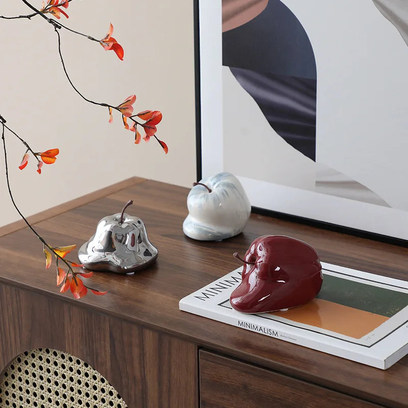 DecorBites™ Abstract Melting Apple Ceramic Ornaments Home Decor Handicrafts