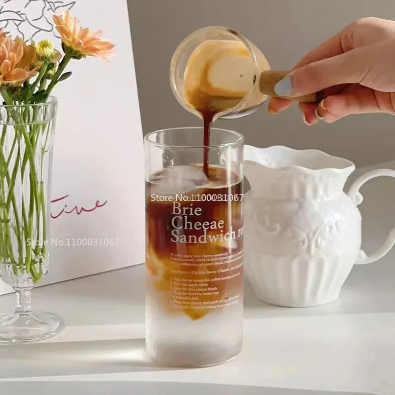 DecorBites™ Korean Glass Cups - 350ml Heat-resistant Drinking Glasses for Coffee, Tea, Milk, Beer, Water