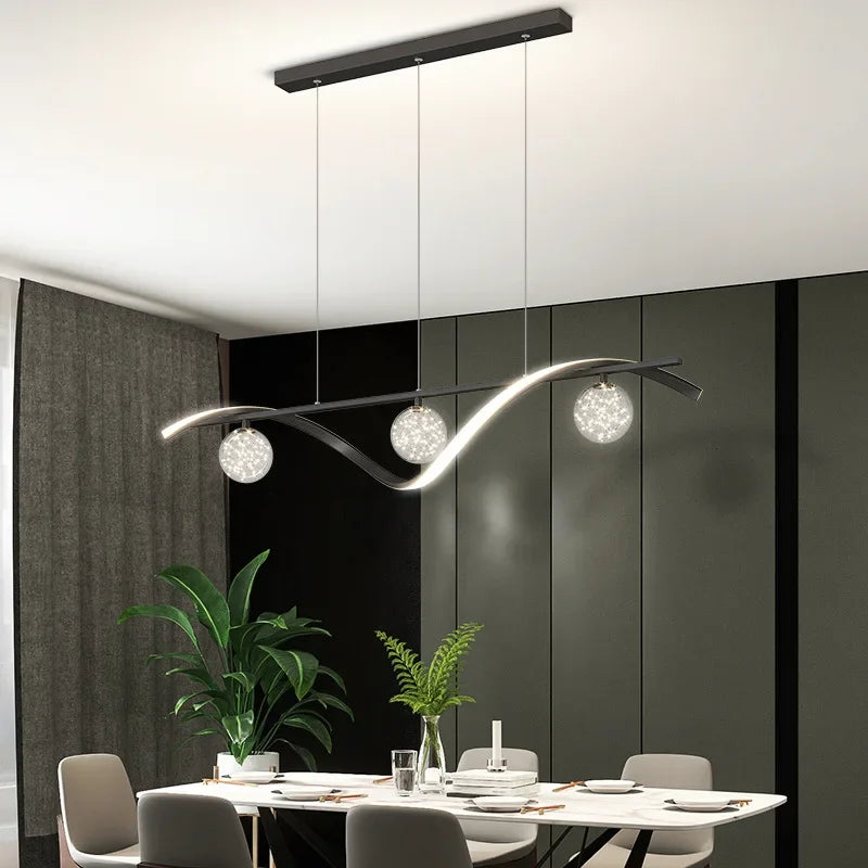 DecorBites™ Glass Ball LED Chandelier Pendant Light for Modern Living and Dining Room
