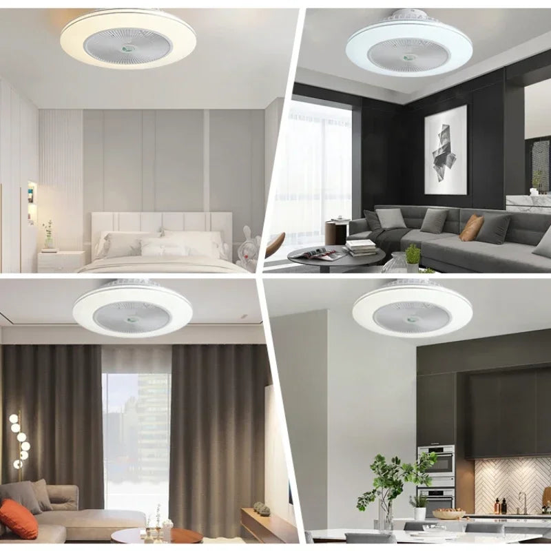 DecorBites™ Invisible Blade LED Ceiling Fan Light, Modern Decor for Living Room & Bedroom.