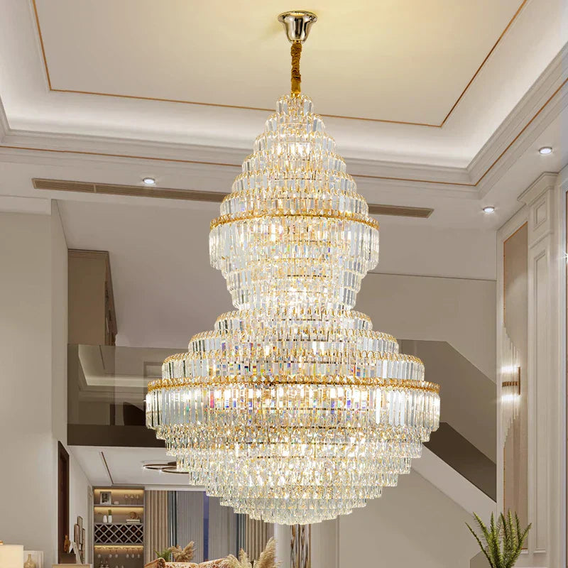 DecorBites™ Crystal Hollow Chandelier for Luxury Living Room and Stair Lamps