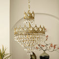 DecorBites™ Crown Crystal Chandelier LED Pendant Light for Living Bedroom