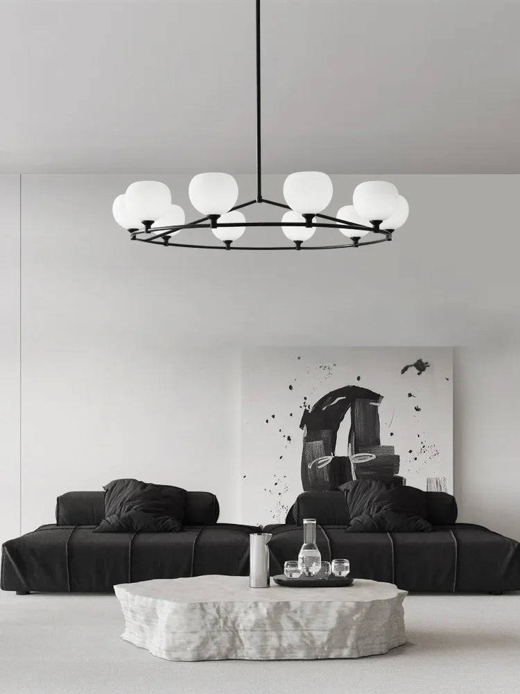 DecorBites™ Copper Glass Chandelier Ceiling Light Fixture