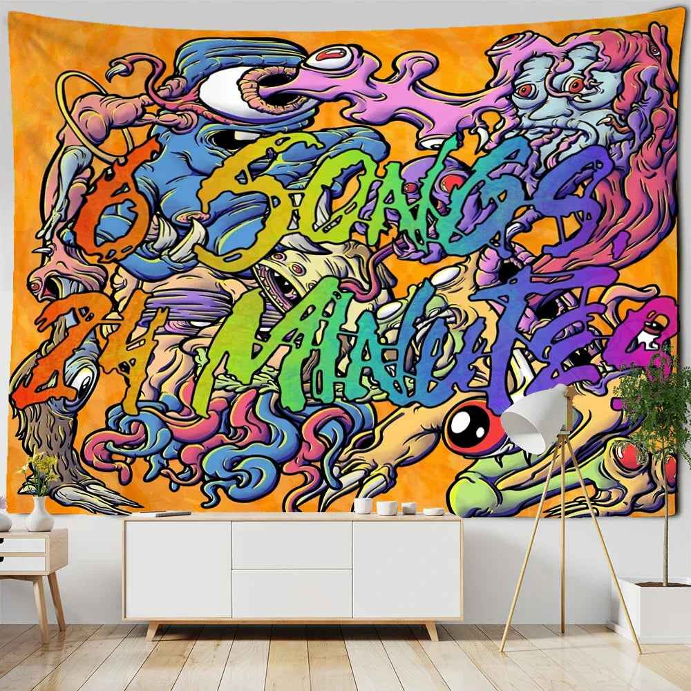 DecorBites™ Kawaii Women Tapestry Anime Girl Illustration Aesthetic Art Hippie Dorm Decor